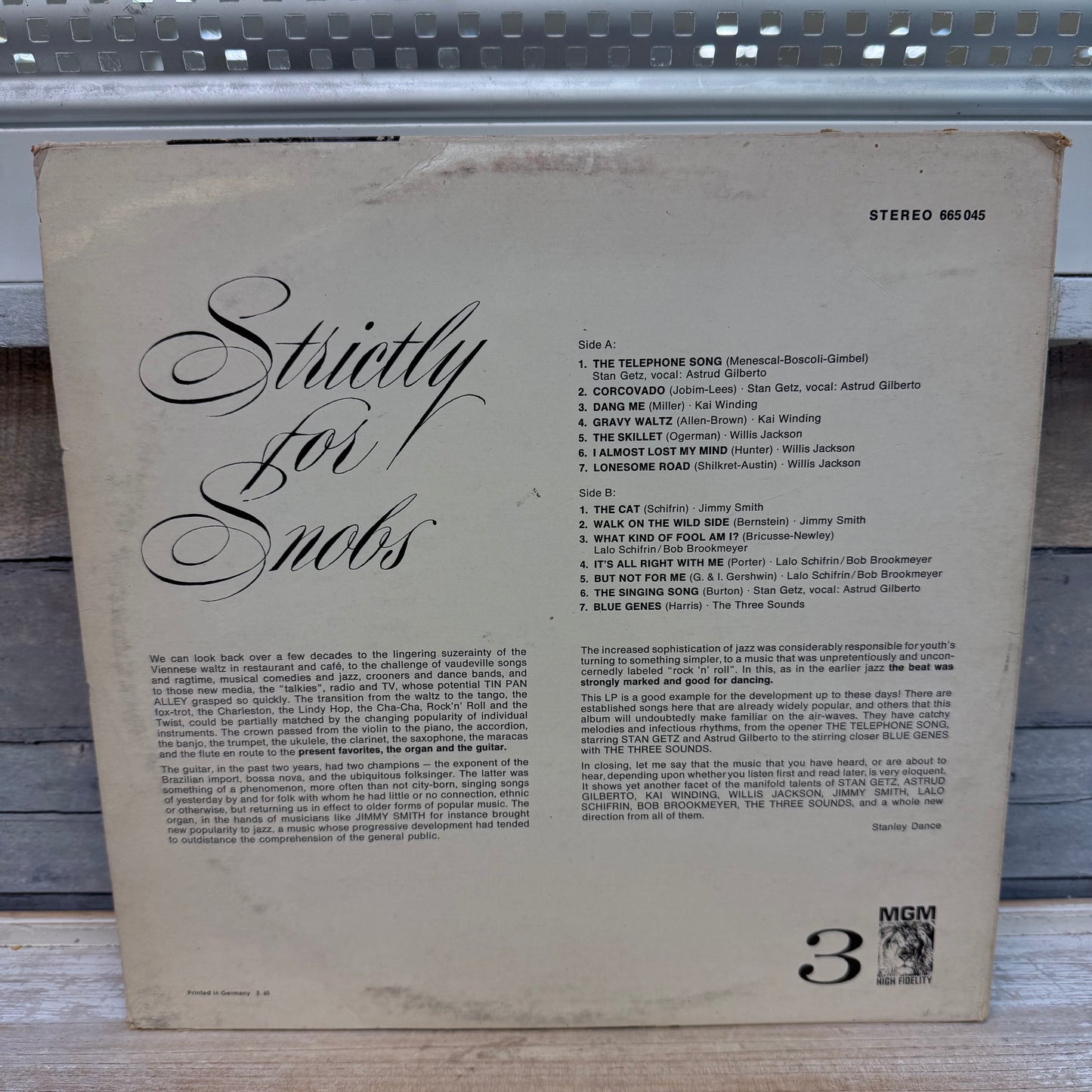 Strictly for Snobs Volume 3 Compilation Vinyl Record, 1965