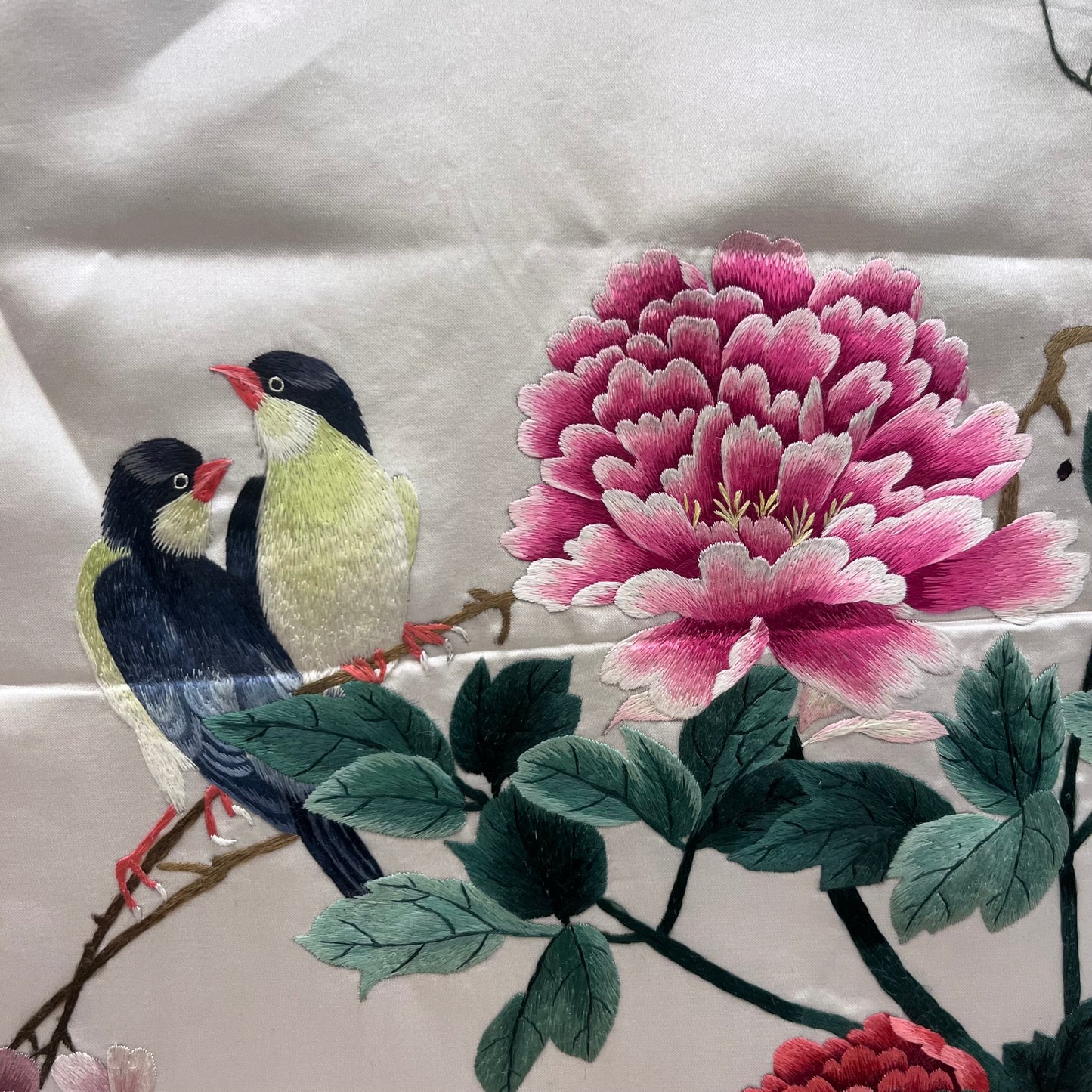 Chinese Silk Hand Embroidered Panel