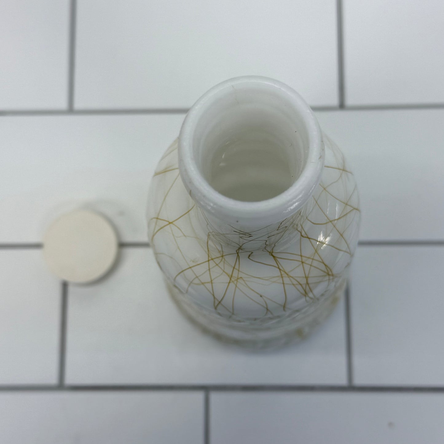 Hazel Atlas Milk Glass Spaghetti String Bottle