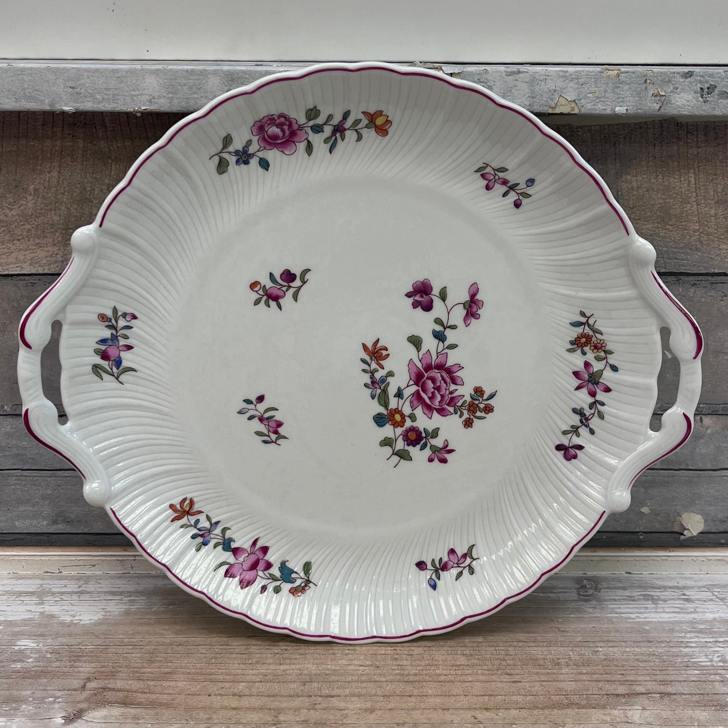Bernardaud Limoges Lowestoft Porcelain Cake Plate