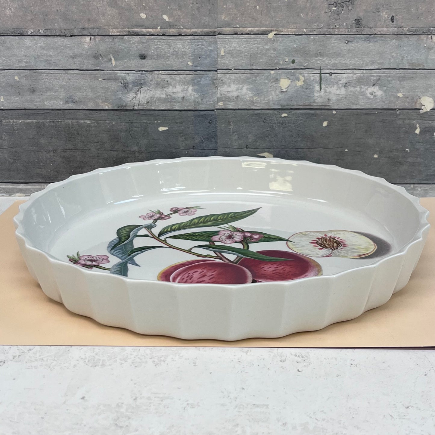 Portmeirion Pomona Peach Ceramic Quiche/Tart Dish