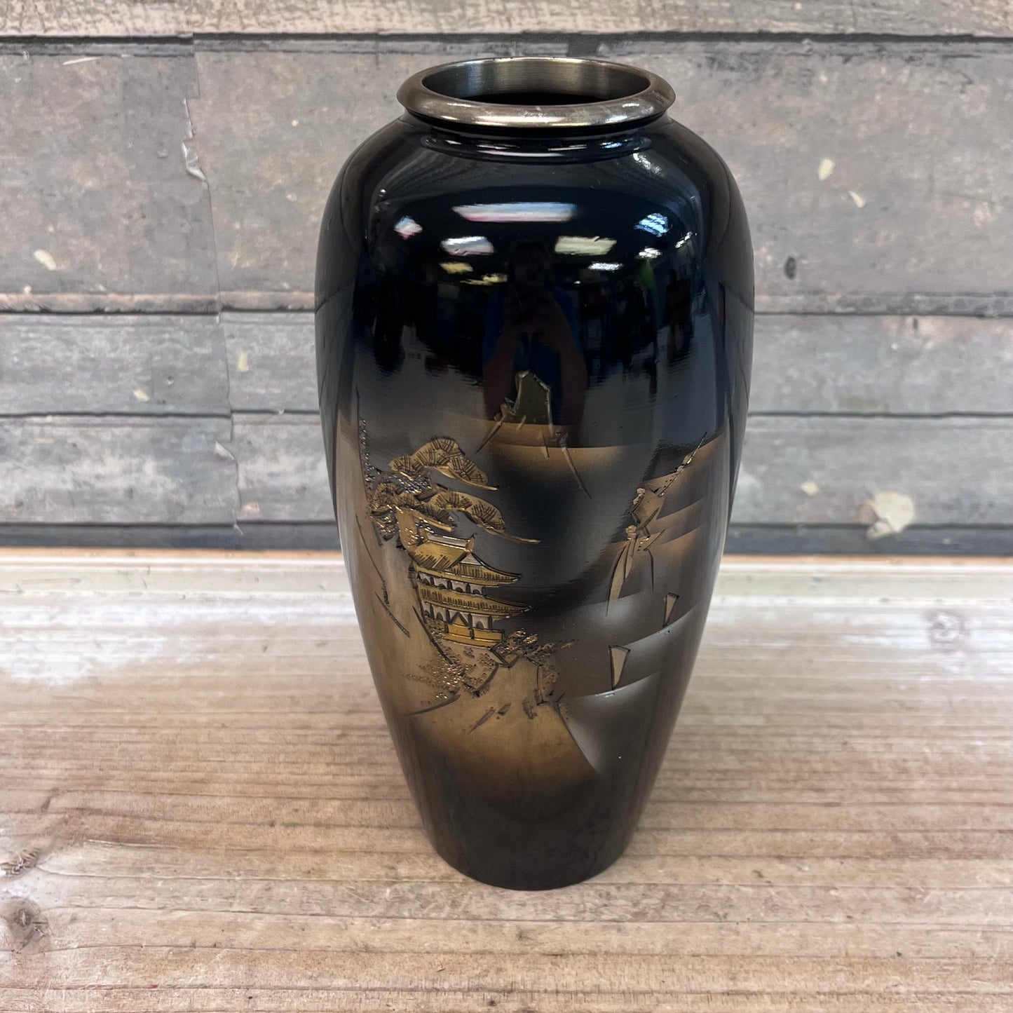 Japanese Chokin Etched Metal Vase Selection