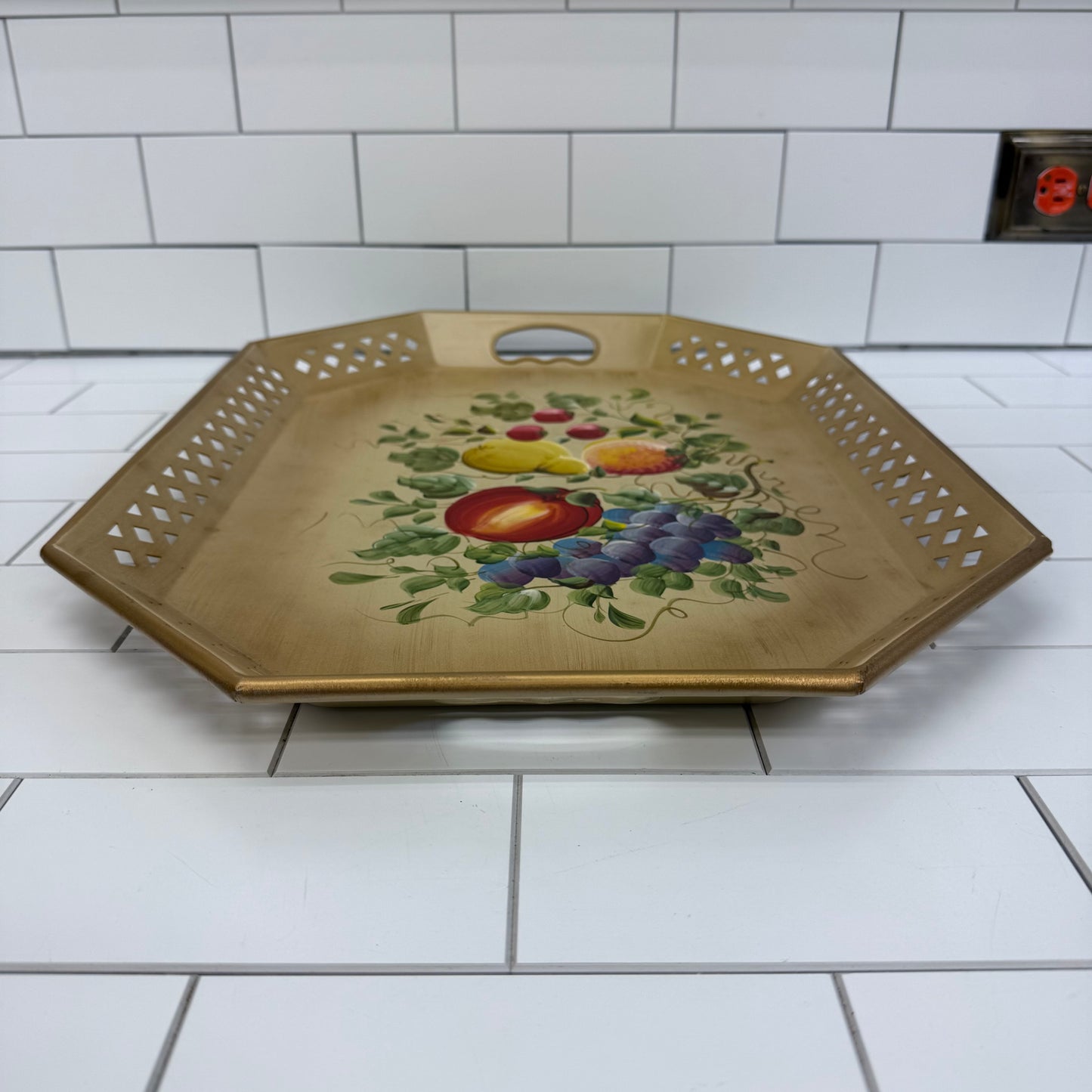 Nashco Hand Painted Toleware Serving Tray
