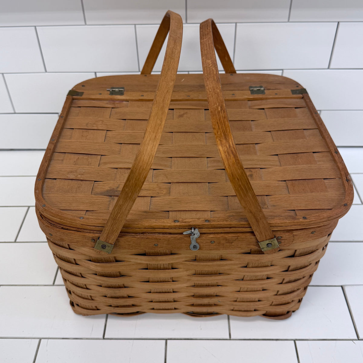 West Rindge Picnic Basket 1950s Estate Mystery Lot 14 lb