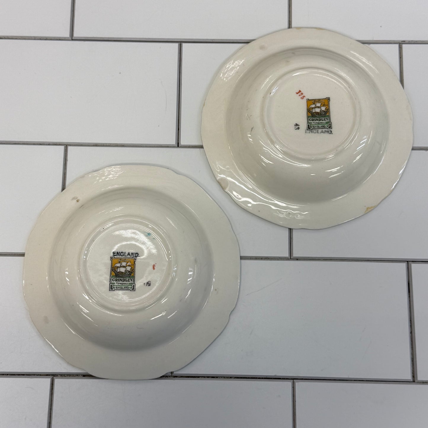 W.H. Grindley & Co. Old Mill Ceramic Fruit Bowls, Set of 2