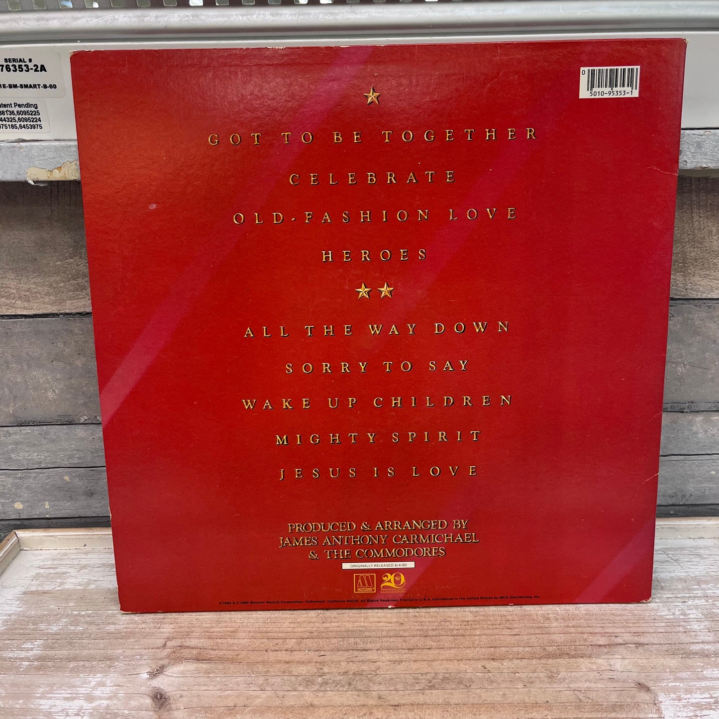 Commodores Heroes Vinyl Record, 1980