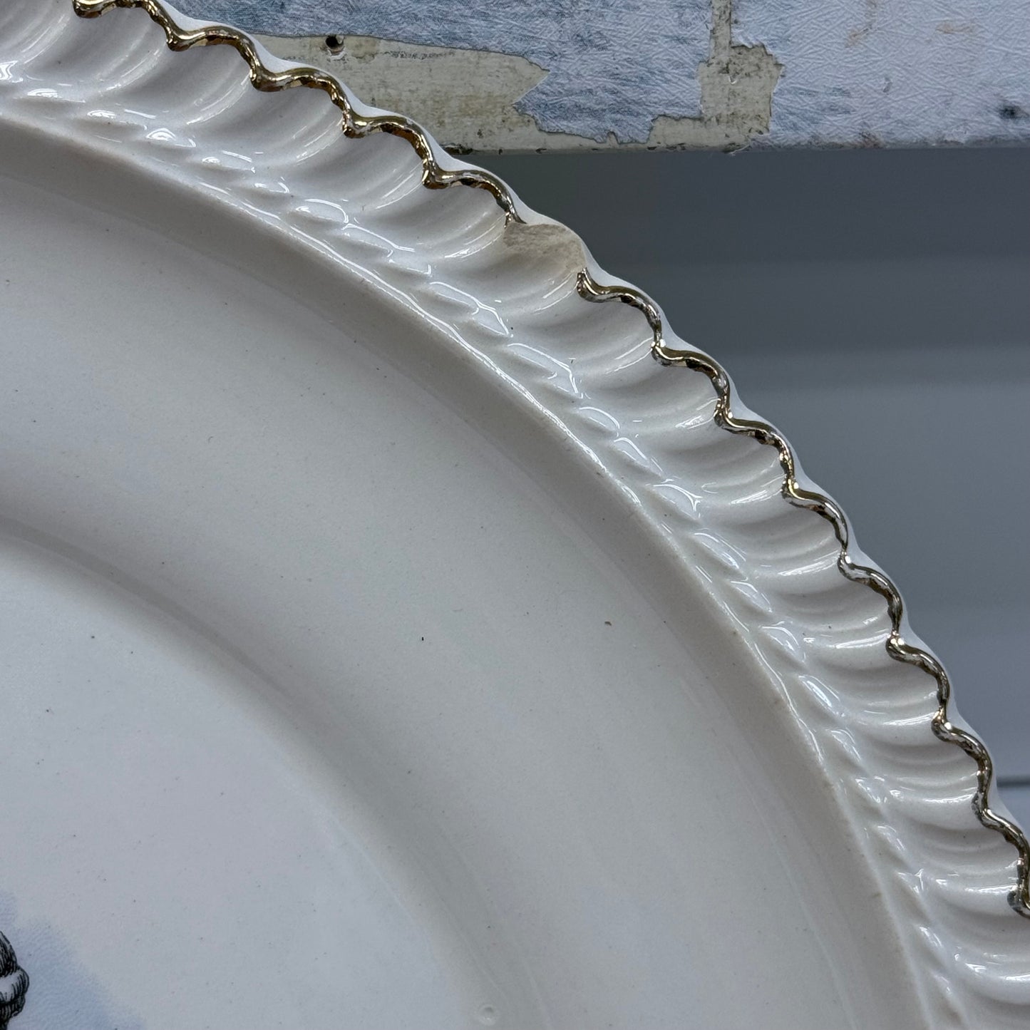 Harker Pottery Courting Couple Plate & Cake Serve Set