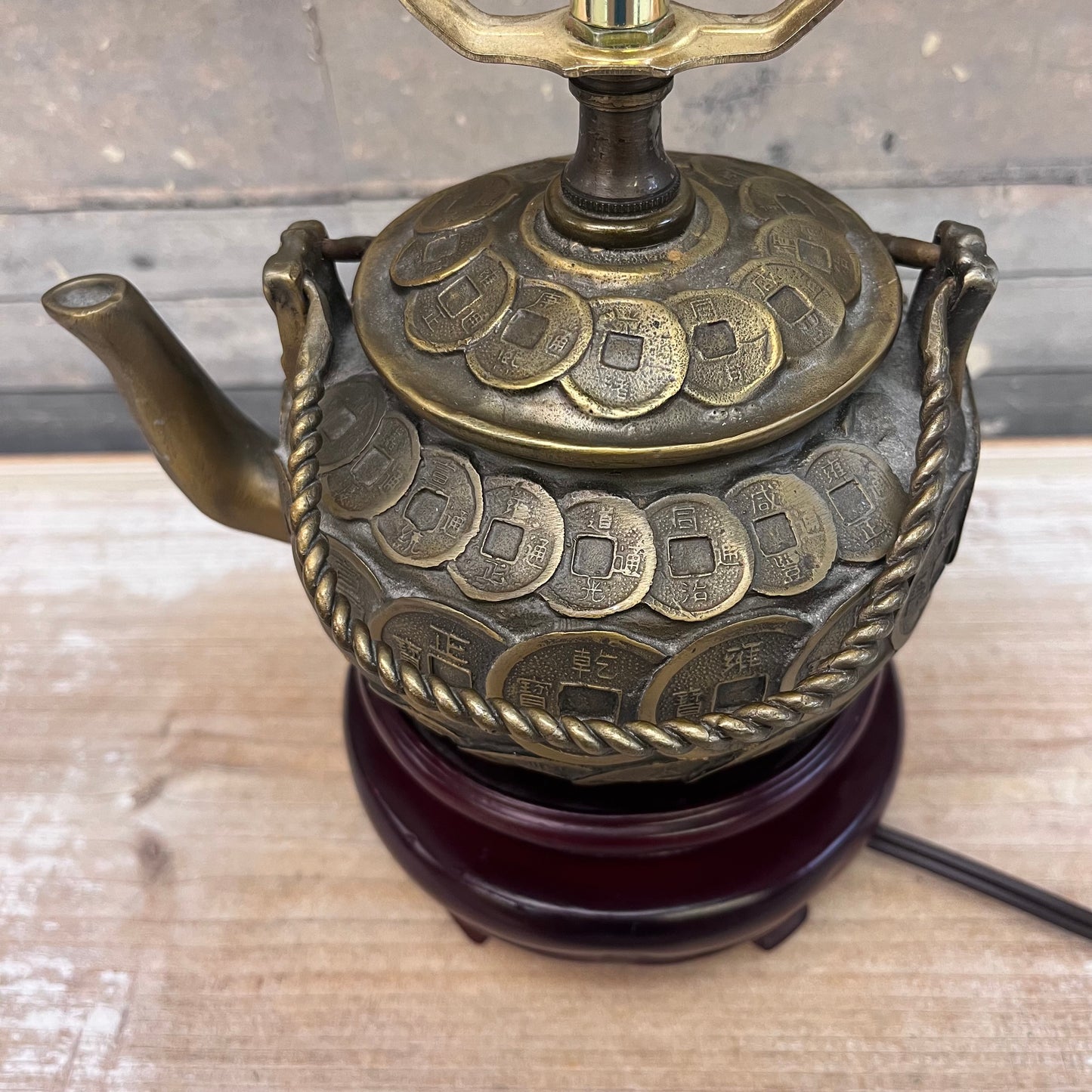 CBK Ltd. Thousand Coin Brass Teapot Lamp, 2001