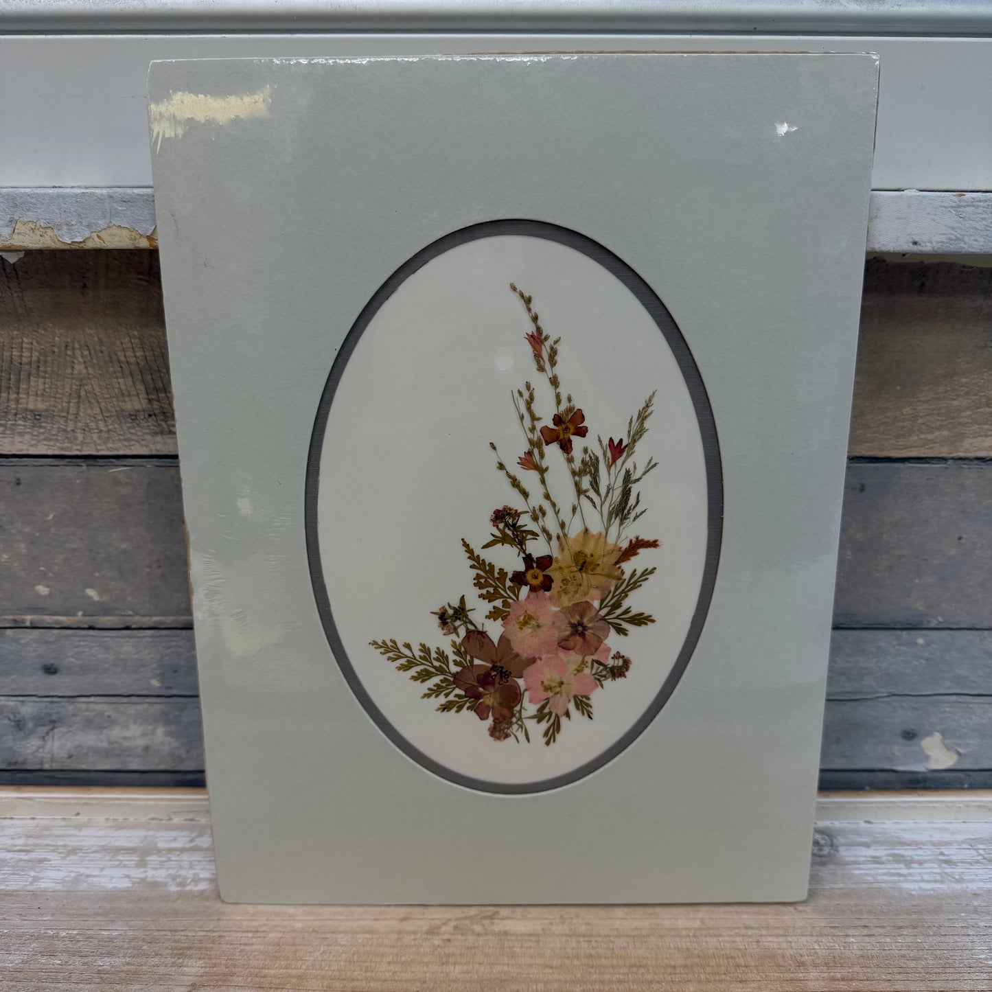 Hand Picked & Pressed Floral Arrangement Art, 1985