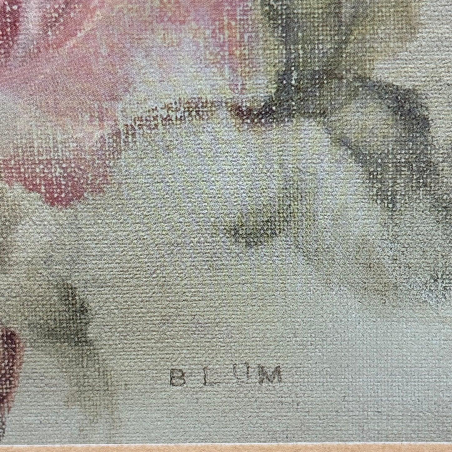 Cheri Blum Pink Rose Framed Floral Art Print 1990s