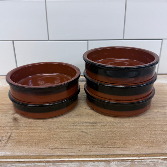 Cermer Spain Terracotta Tapas Dishes Set of 5 Ceramic Bowls