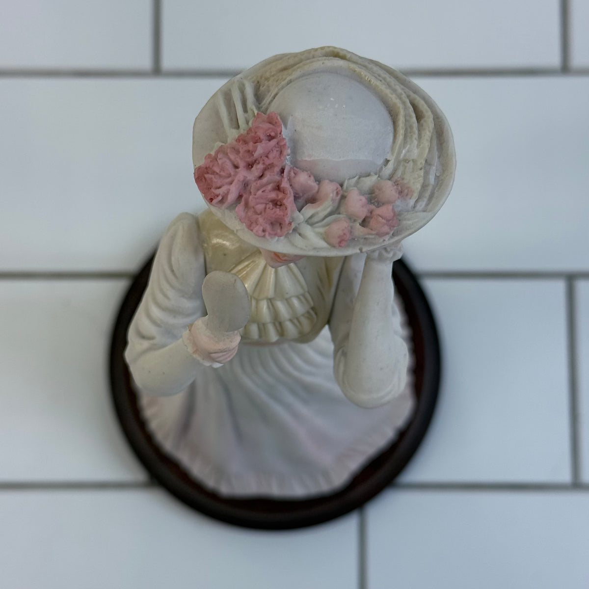 Vintage Edwardian Lady Porcelain Figurine with Mirror 10”