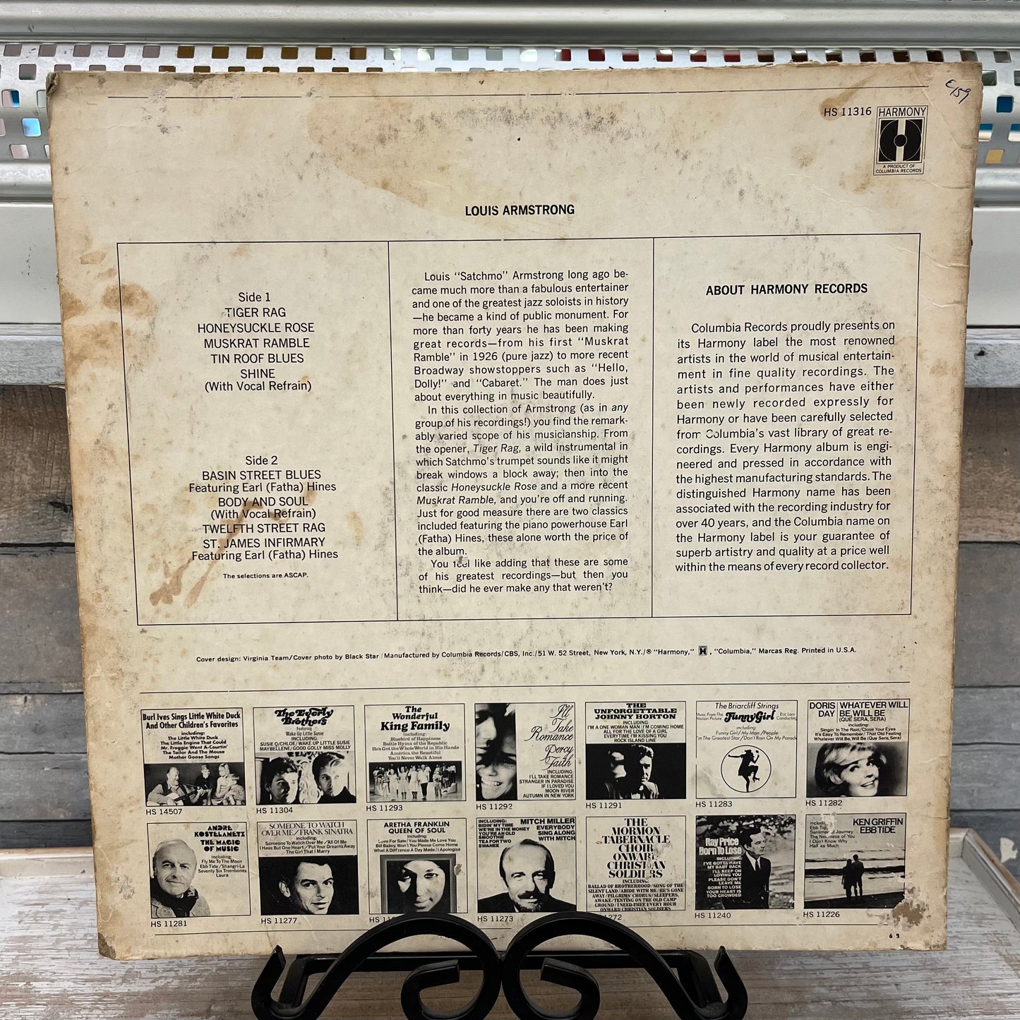 Louis Armstrong Jazz Classics Vinyl Record, 1969