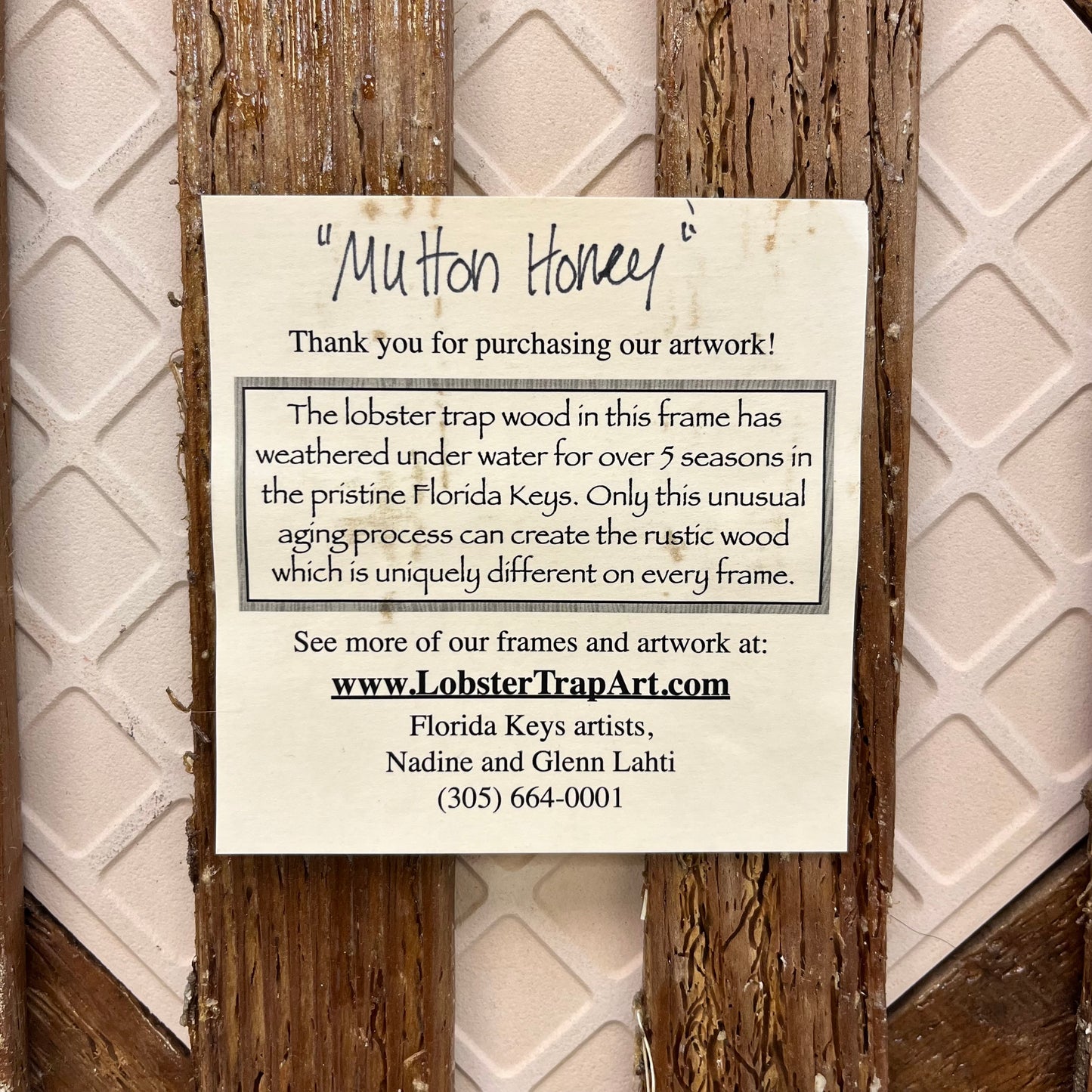 Lobster Trap Art Mutton Honey, Original Artwork