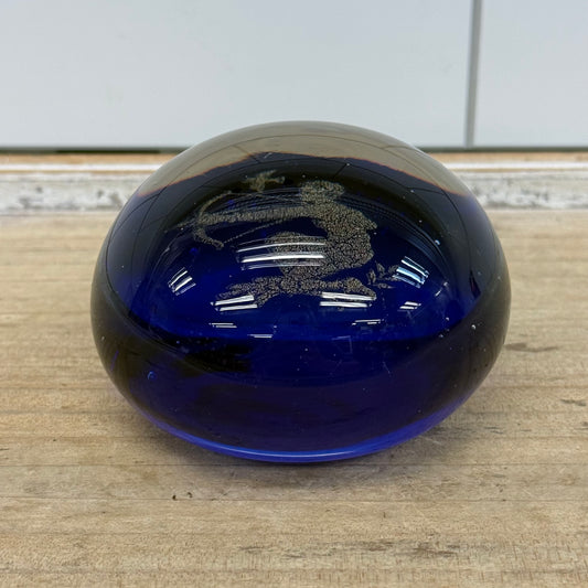 Murano Sagittarius Cobalt Blue Glass Paperweight 1960s