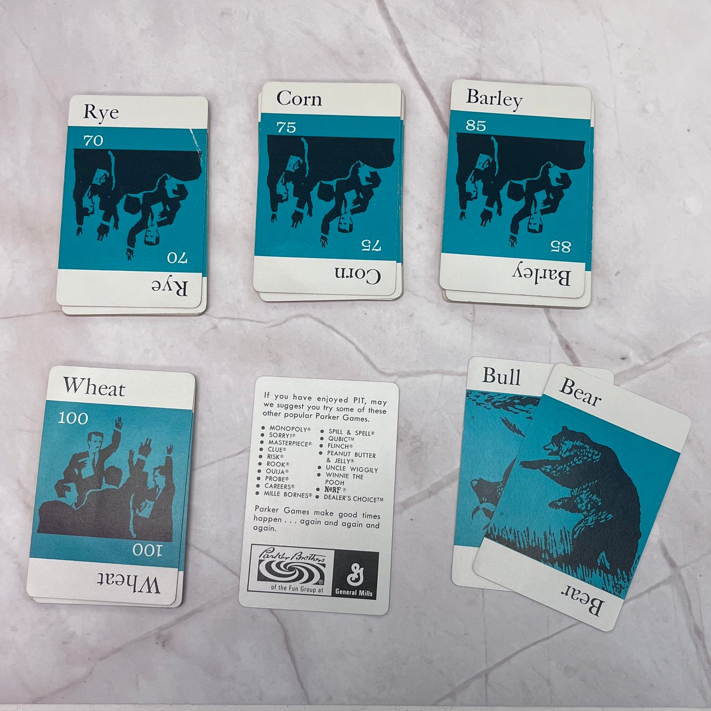 Parker Brothers Pit Trading Card Game, Complete in Box, 1964