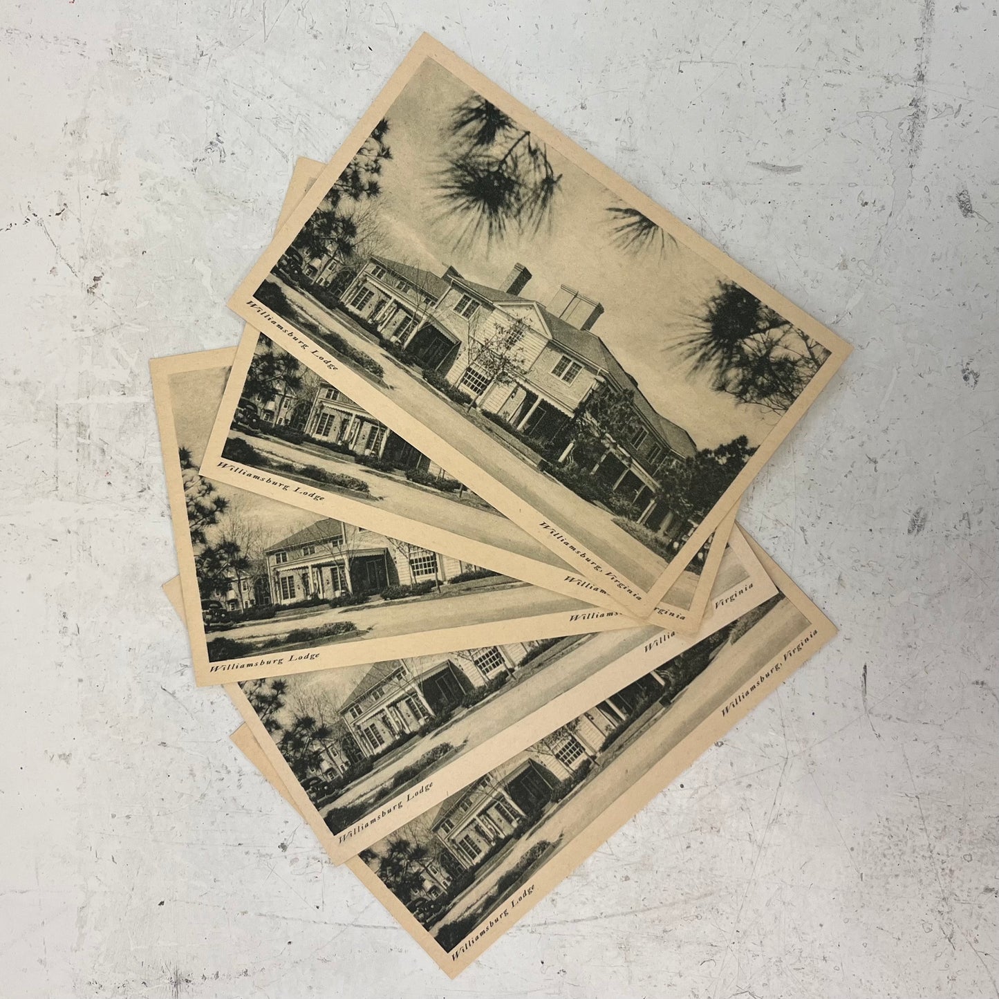 Williamsburg Lodge Postcard Set of 14, 1950s