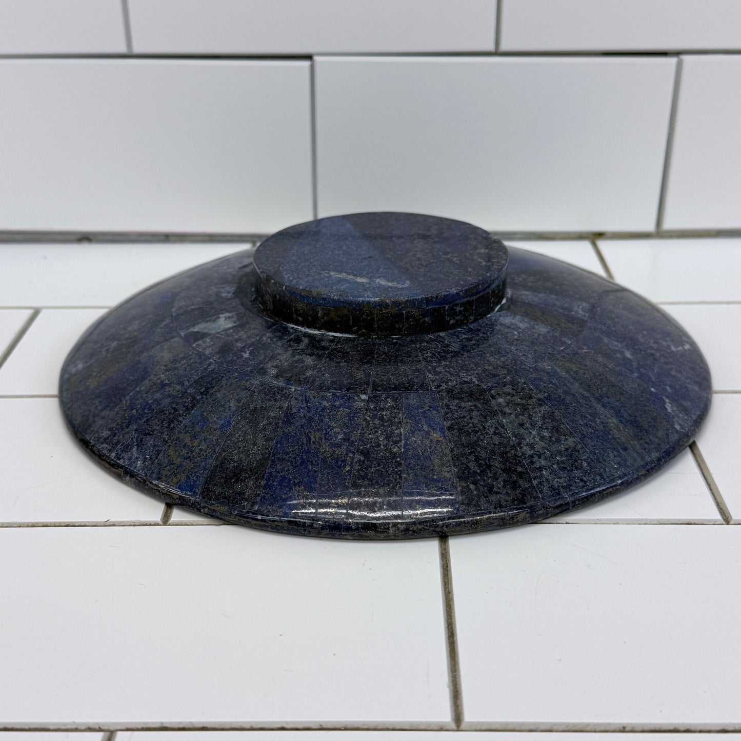 Lapis Lazuli Stone Bowl Blue Pedestal Dish