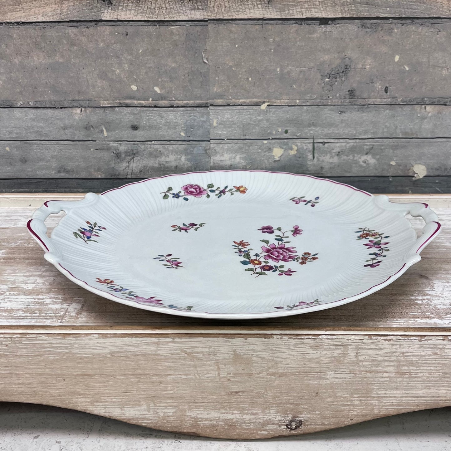 Bernardaud Limoges Lowestoft Porcelain Cake Plate