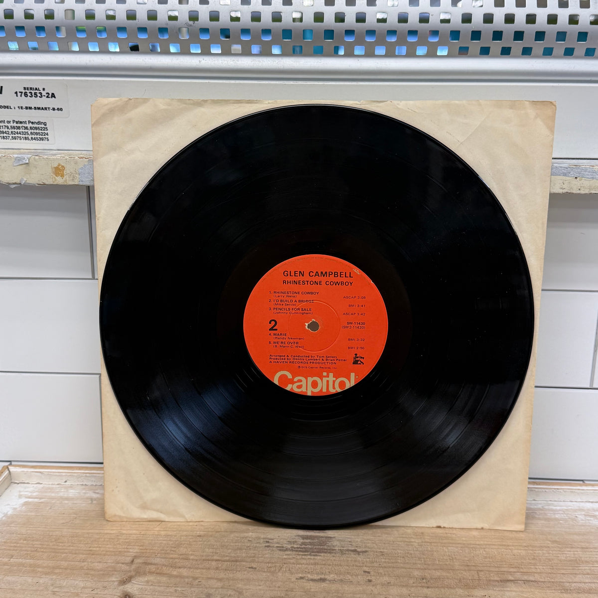 Glen Campbell Rhinestone Cowboy Vinyl Record, 1975 - SW-11430