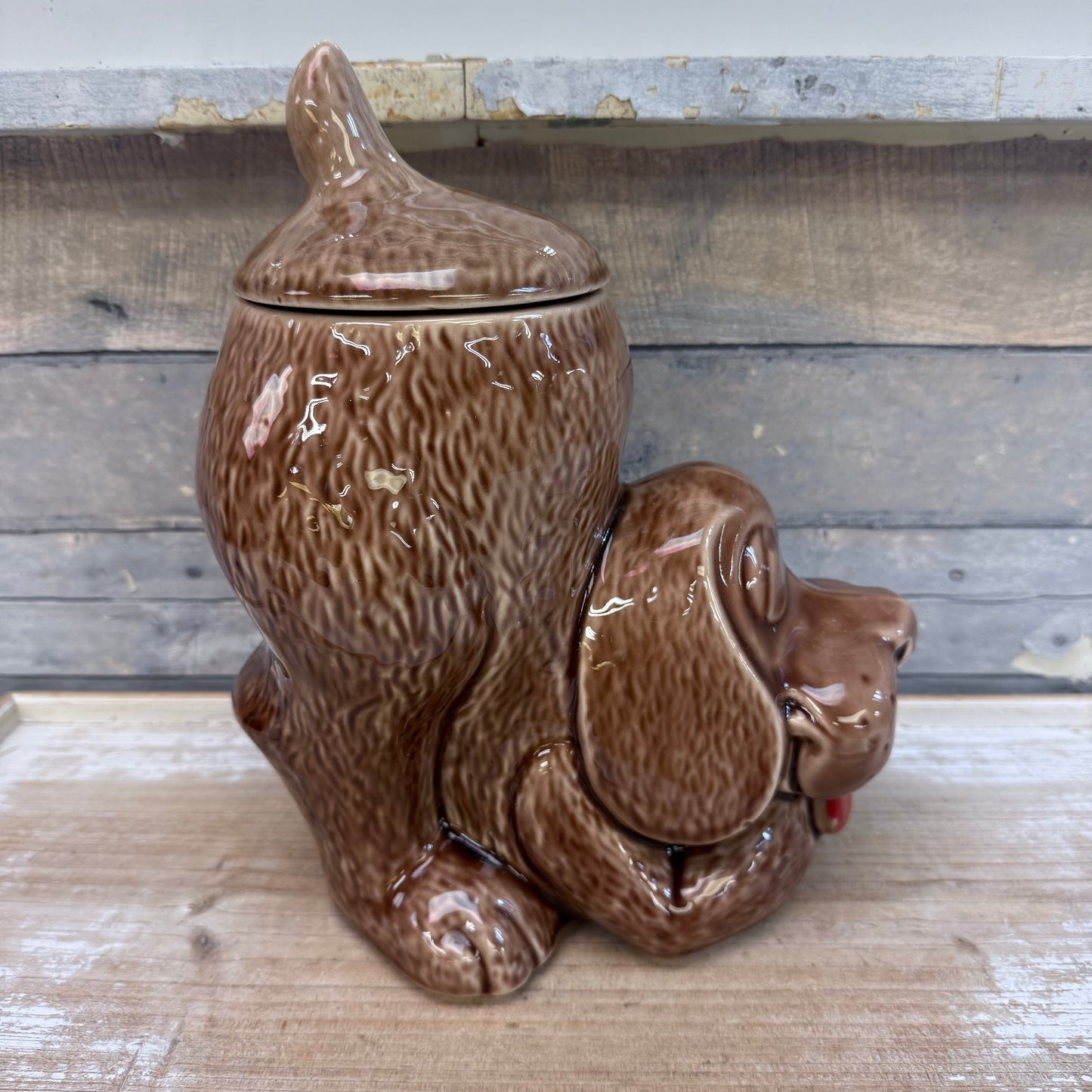 McCoy Pottery Thinking Hound Dog Cookie Jar, #0272