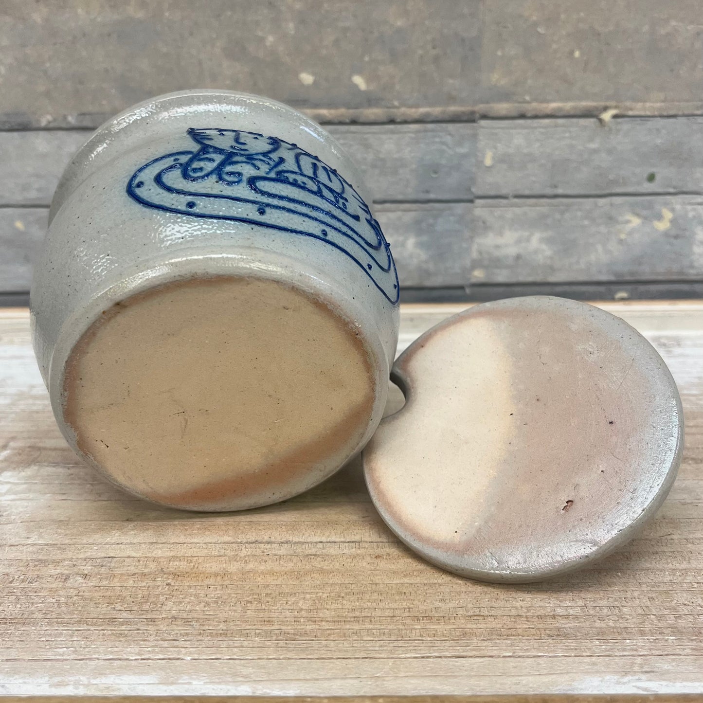 Eldreth Style Cat Salt Glazed Jar