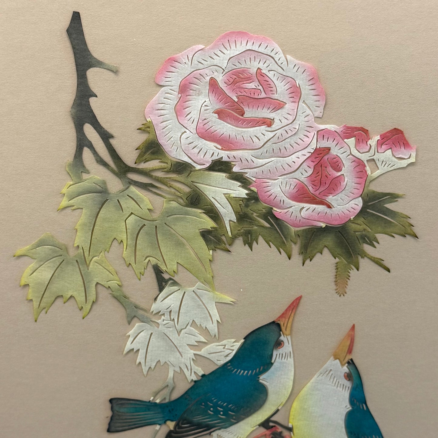 Chinese Cut Paper Art Flower & Bird