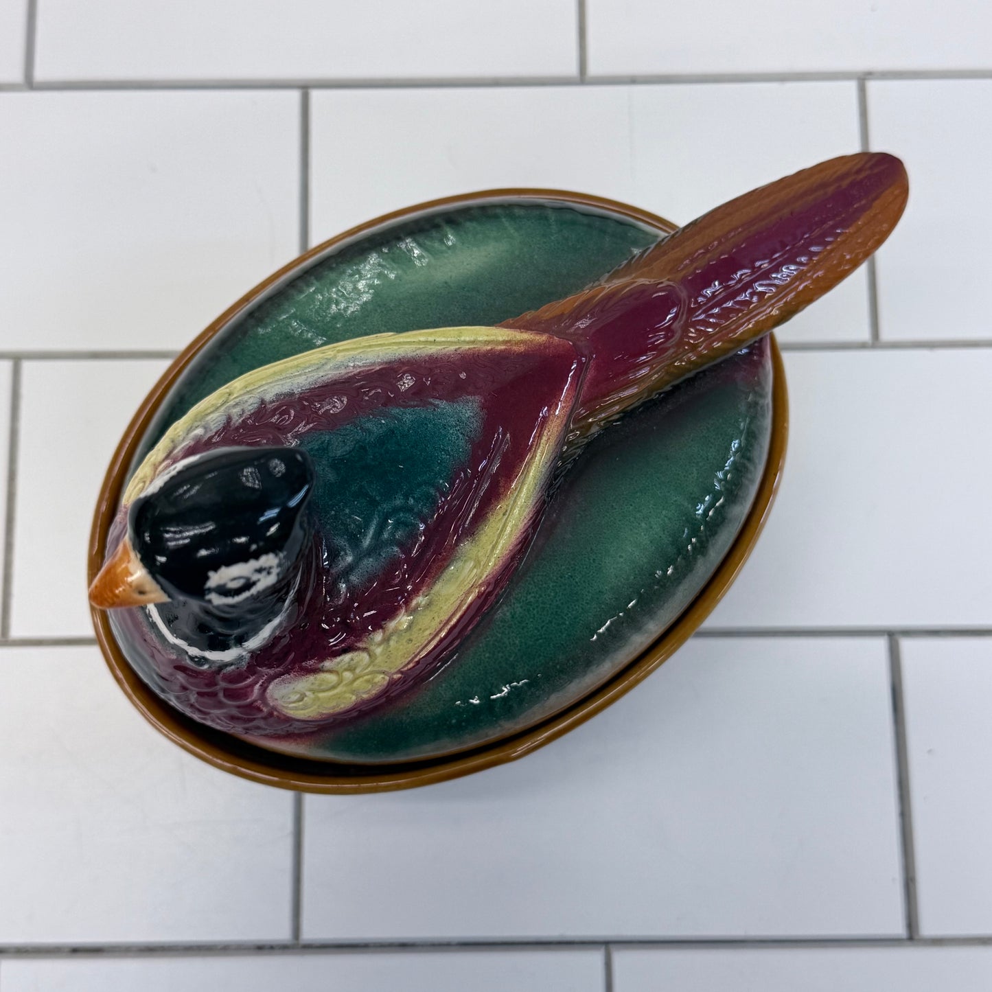 Italian Pheasant Tureen, Ceramic pâté Dish