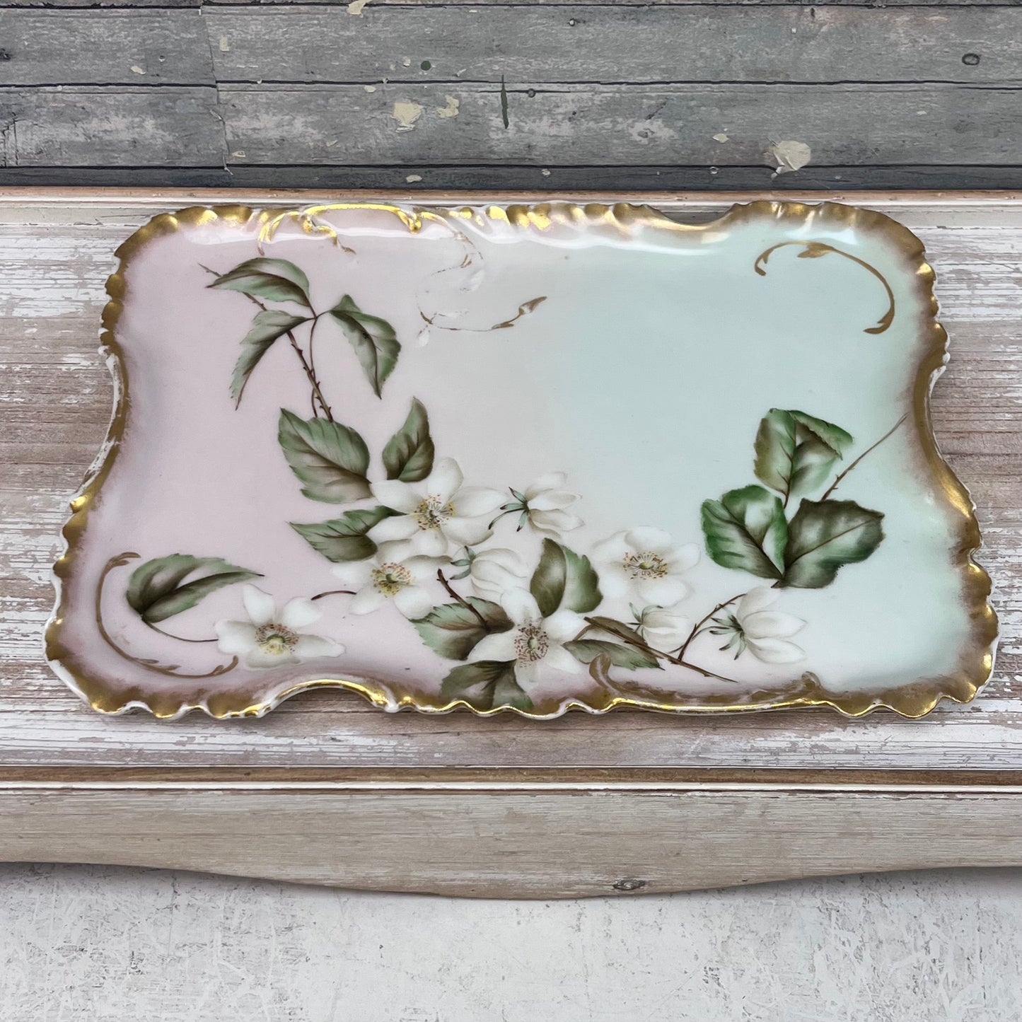 Haviland & Co. Limoges Floral Porcelain Tray, Antique
