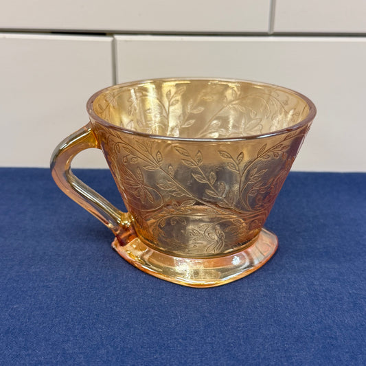 Jeannette Floragold Louisa Teacup Set of 10 Glass 1950s