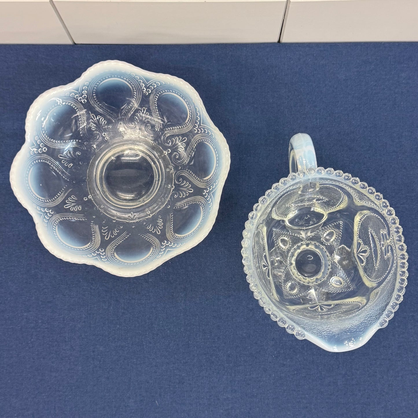 Northwood Scroll Acanthus Bowl & Adams Garfield Drape Pitcher