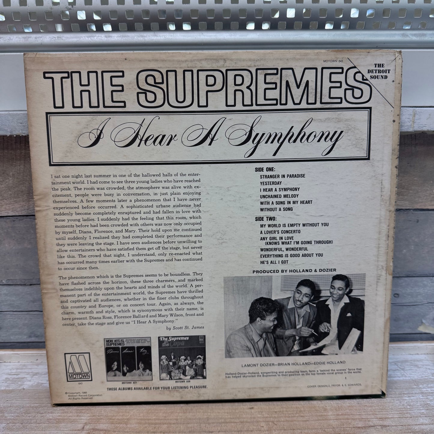 The Supremes I Hear a Symphony Vinyl Record, 1966