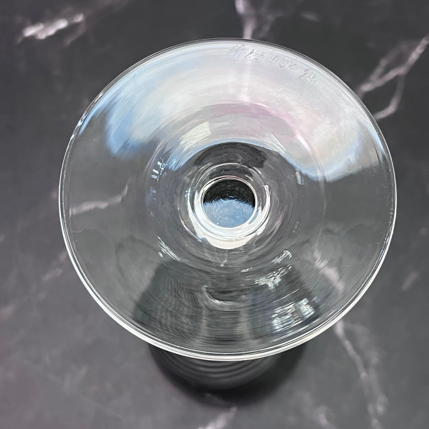 Steven Maslach Hand Blown Wine Glass, Signed 1989