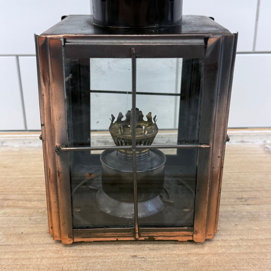 Maritime Style Oil Lantern Copper & Glass