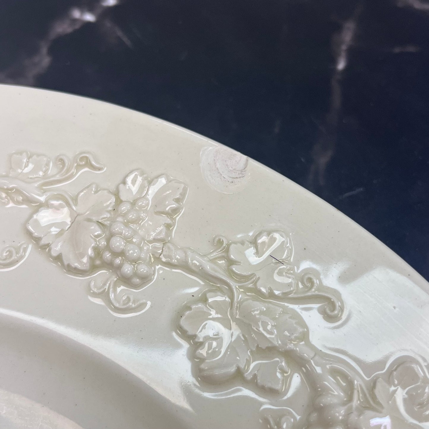 Wedgwood Embossed Grape Queensware Dinner Plates, Set of 3