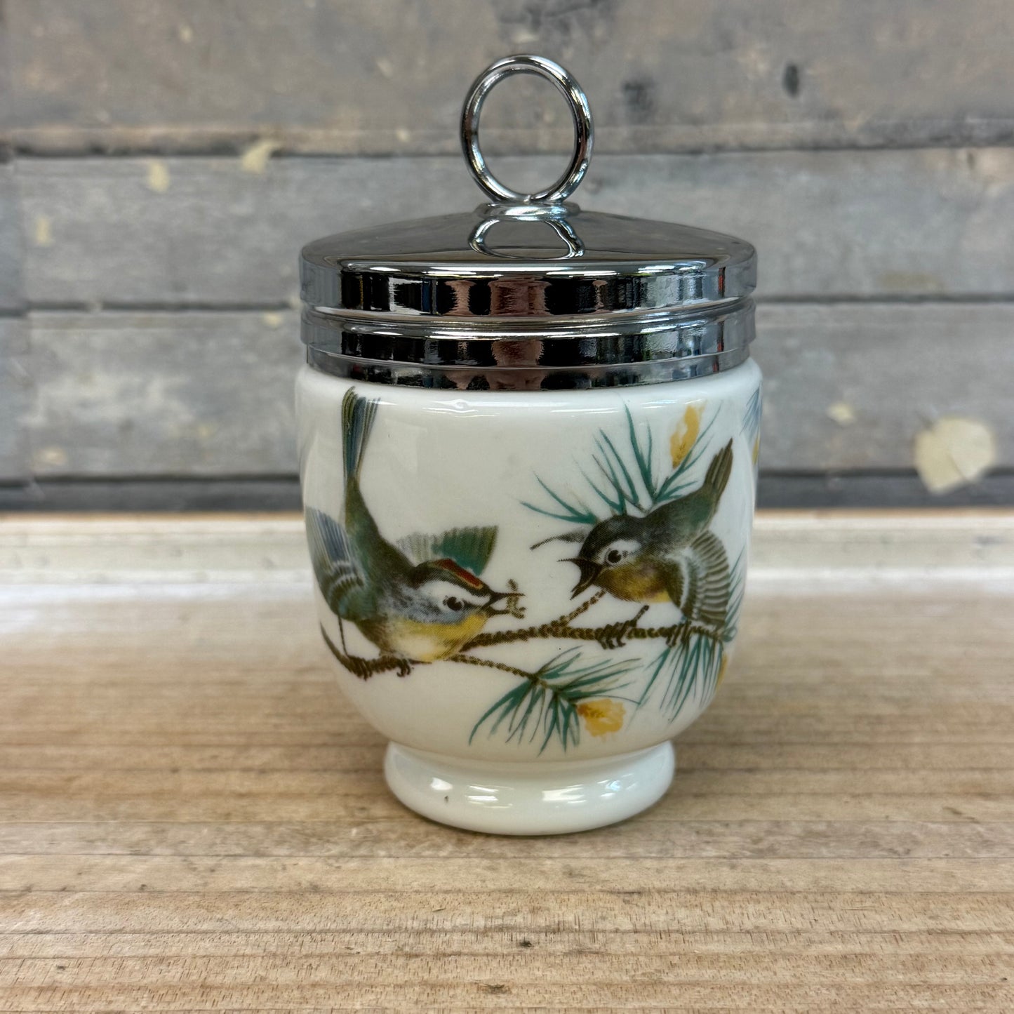 Royal Worcester Bird Pattern Porcelain Egg Coddler in Box