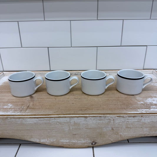 Dansk Bistro Christianshavn Blue Cup & Saucer Set of 4