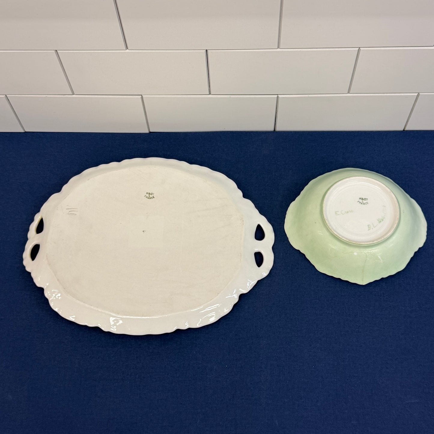 Haviland & Co Limoges Porcelain Serving Tray and Bowl Set