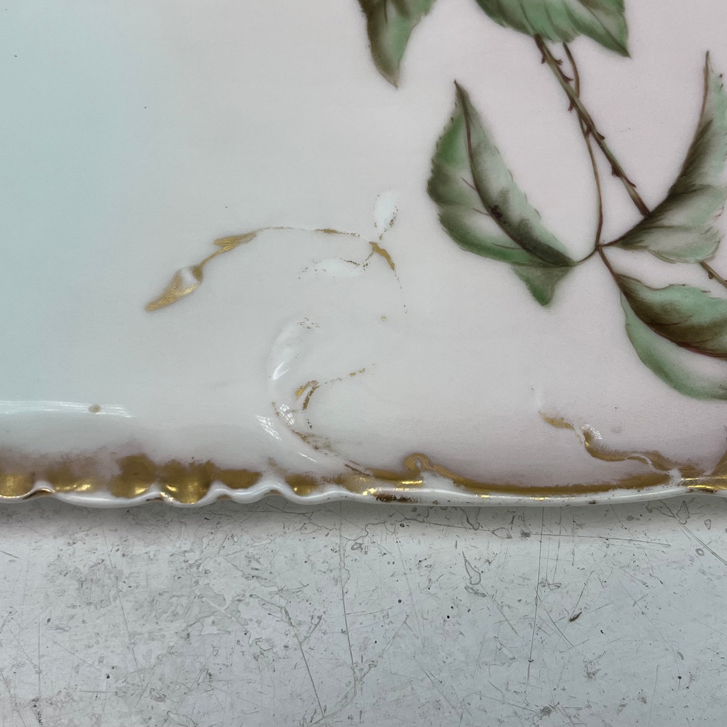 Haviland & Co. Limoges Floral Porcelain Tray, Antique