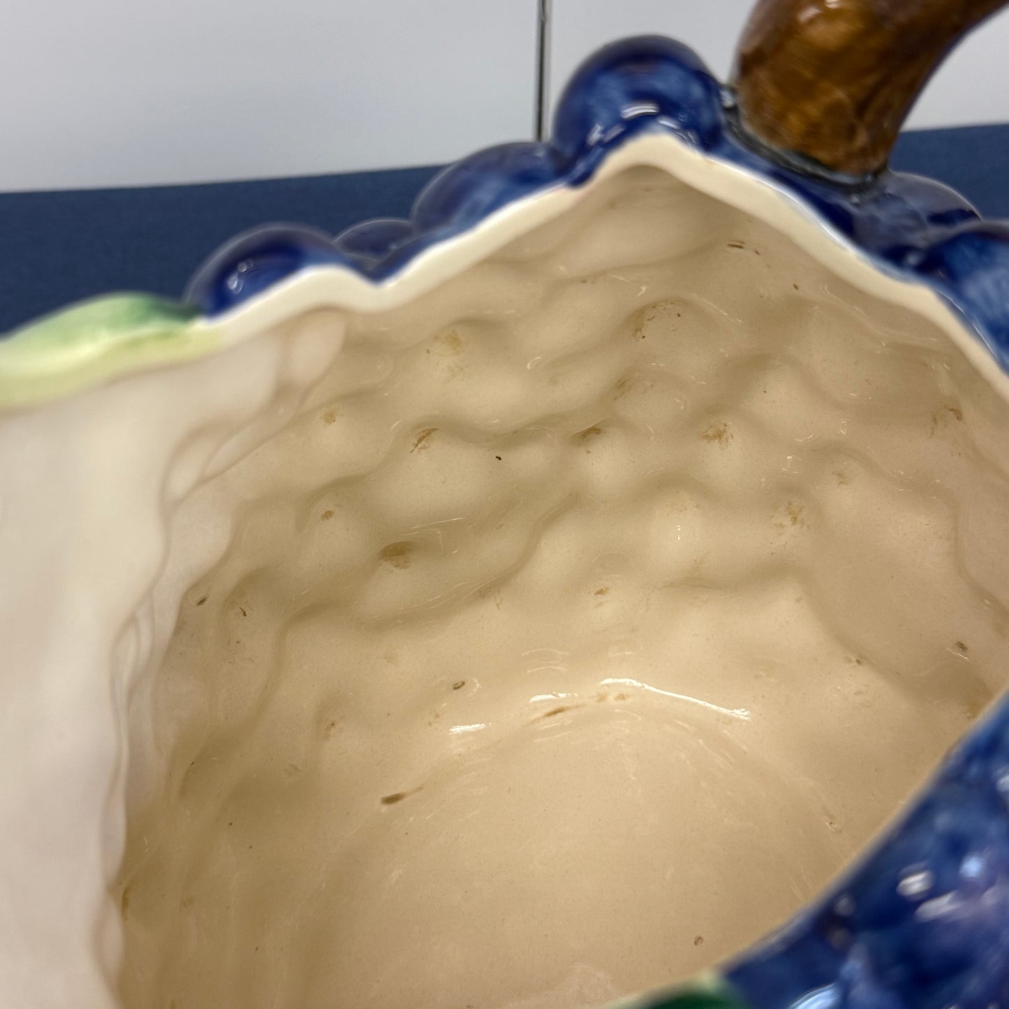 Fitz Floyd Grape Ceramic Pitcher 1988 1.5 Quart Vintage