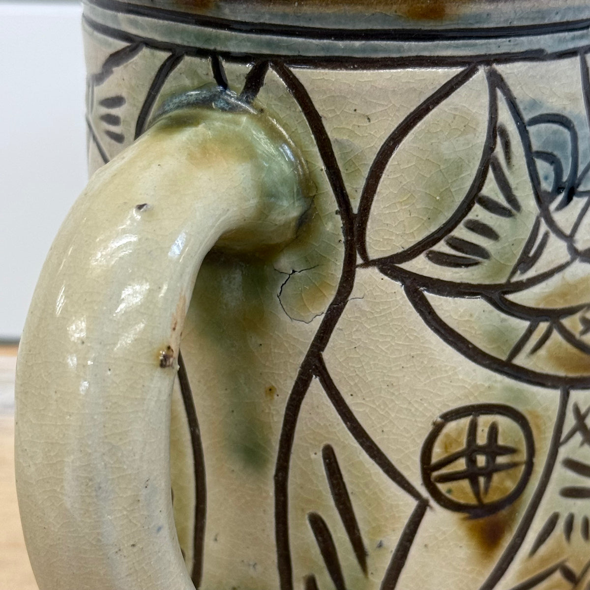 Folk Art Pottery Mugs Set of 4 Ceramic Tankards