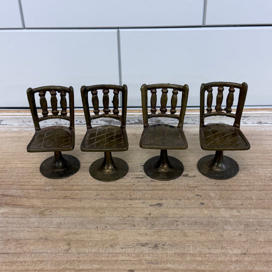 Miniature Brass Dollhouse Furniture & Decor Lot of 14 Pieces