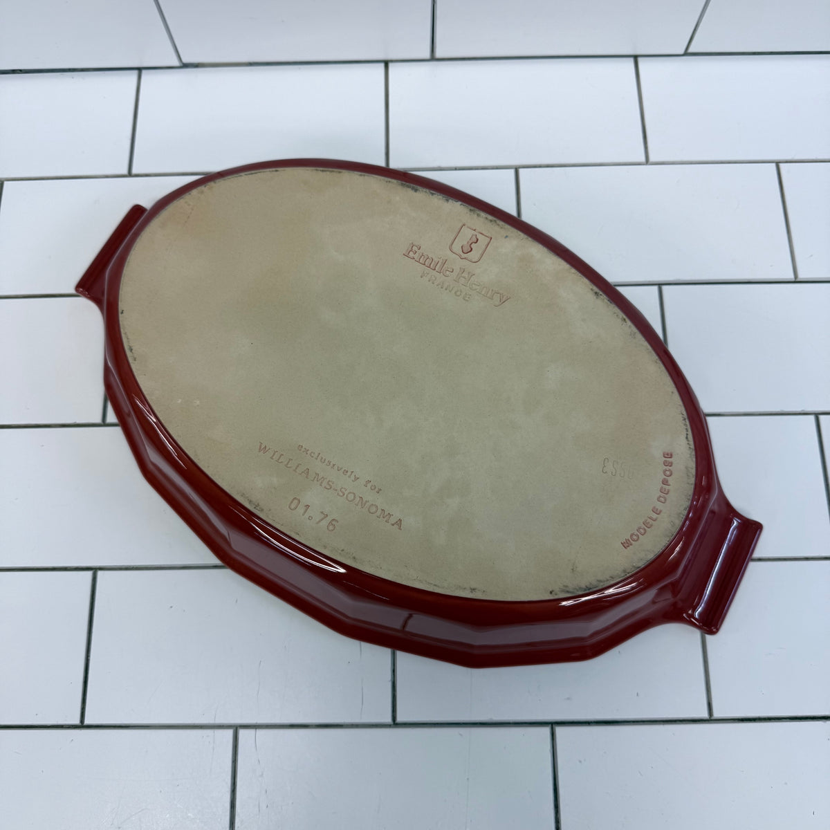 Emile Henry Williams-Sonoma Red Oval Ceramic Baking Dish