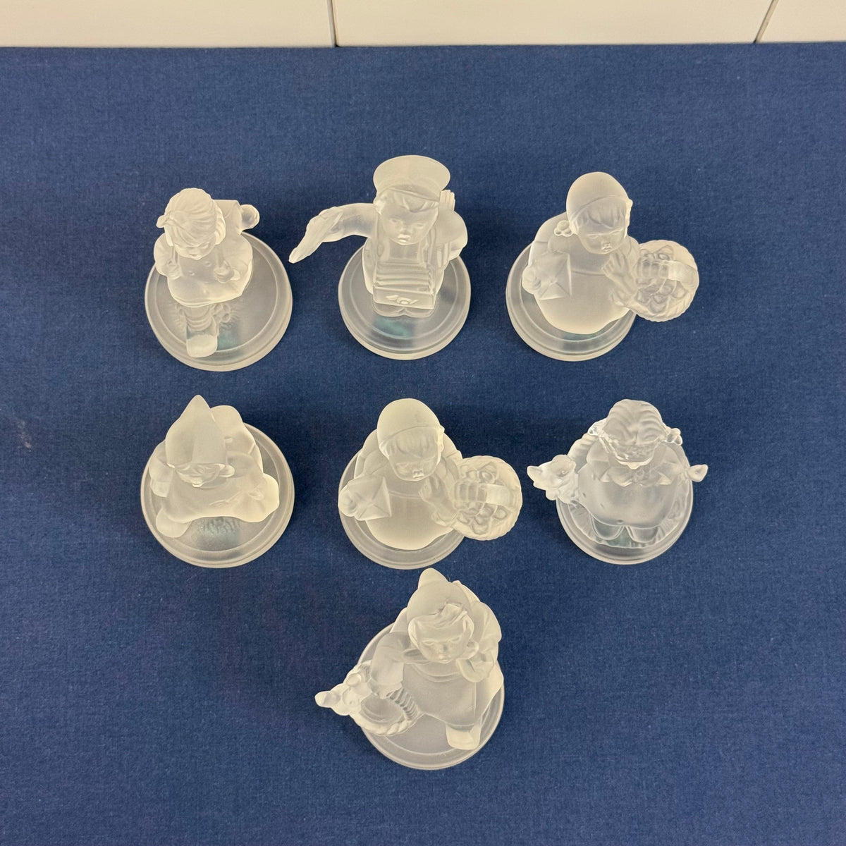 Goebel Germany Frosted Crystal Figurines Set of 7