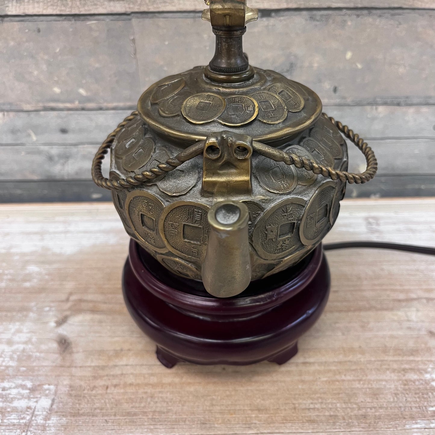CBK Ltd. Thousand Coin Brass Teapot Lamp, 2001