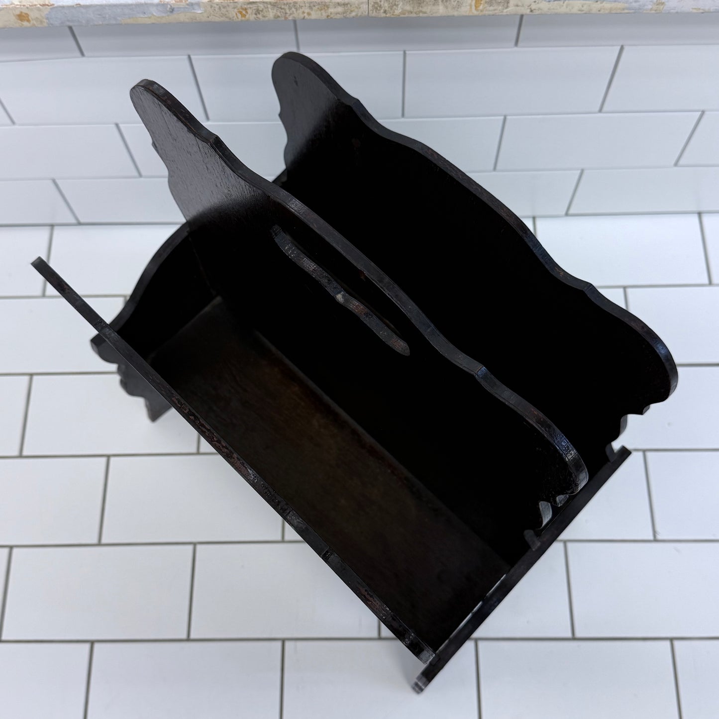 Magazine Rack Hand Painted Vintage 1960s
