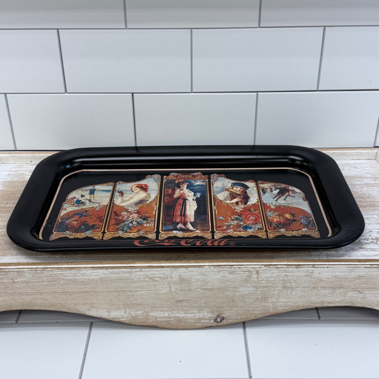 Coca Cola Metal Tray Four Seasons, Ohio Art Co. 1990