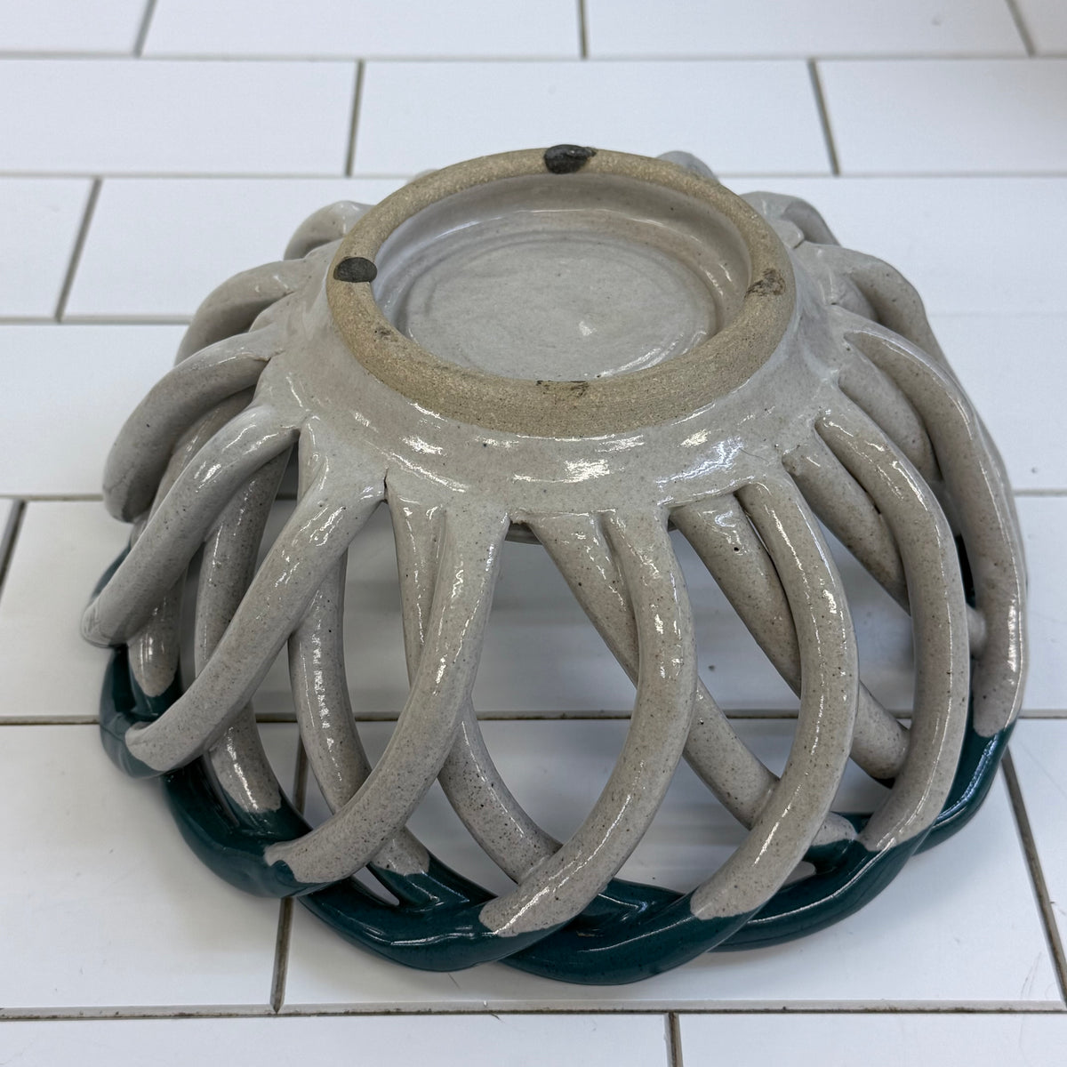 Studio Pottery Woven Ceramic Basket