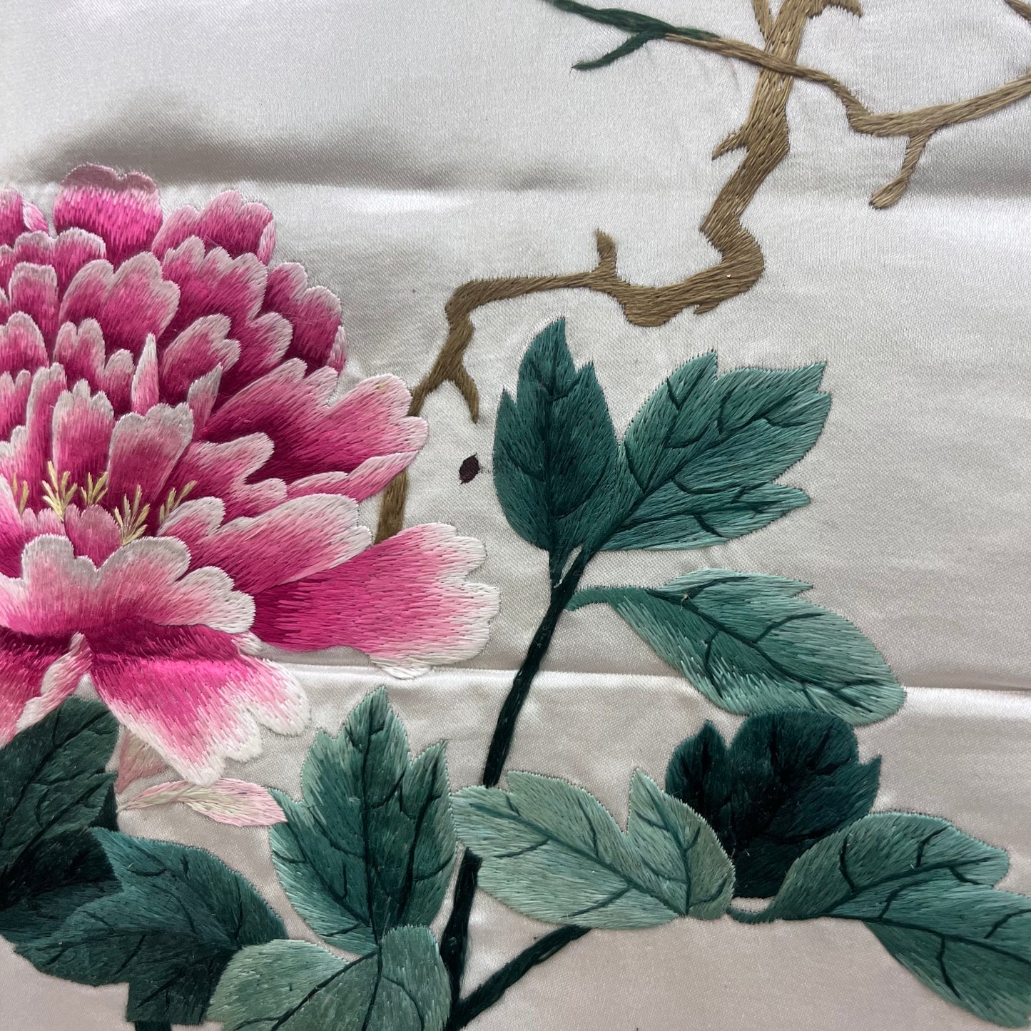 Chinese Silk Hand Embroidered Panel