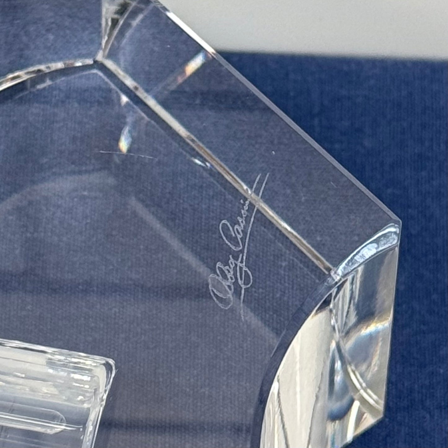 Oleg Cassini Fan Crystal Perfume Bottle Signed